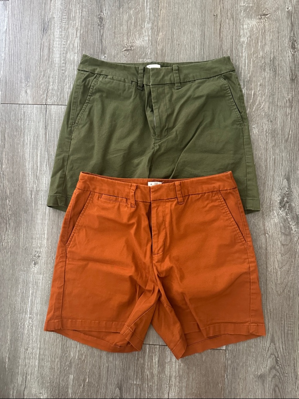 a new day Olive & Rust Flat Front Chino Shorts - Pair